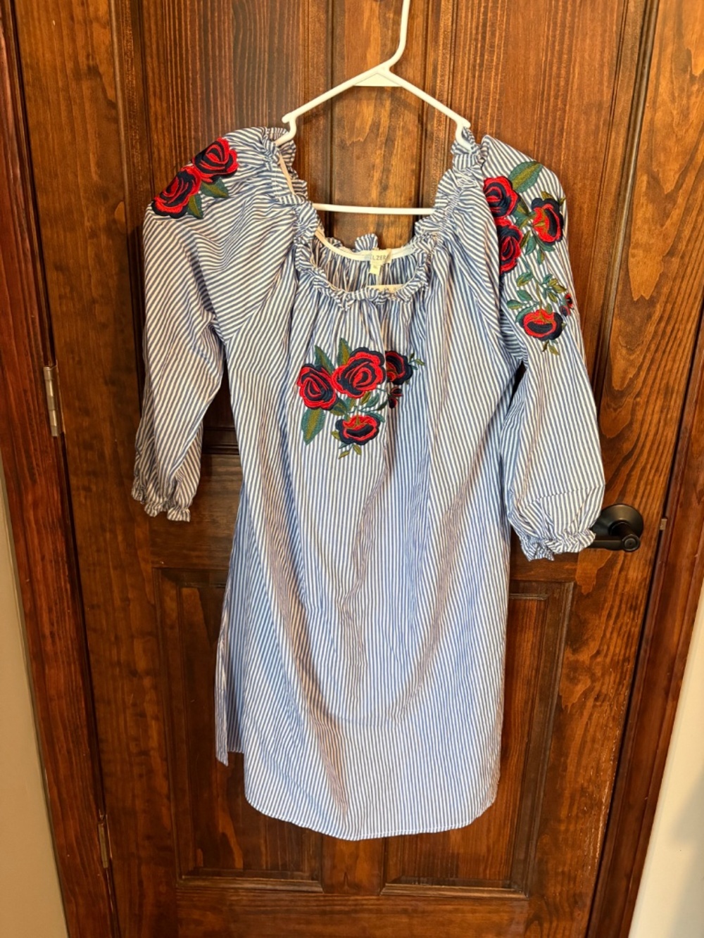 Velzera 1XL black and white striped red floral mini dress NWT see measurements